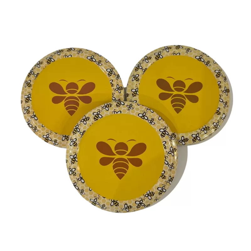 Capsules T063 Dessin Abeille x12 — Couvercles Décoratifs Pots Miel