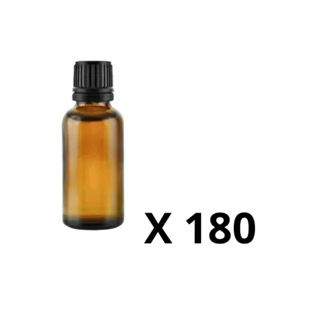 Pack de 180 - Flacon ambré vide 20 ml avec + compte goutte