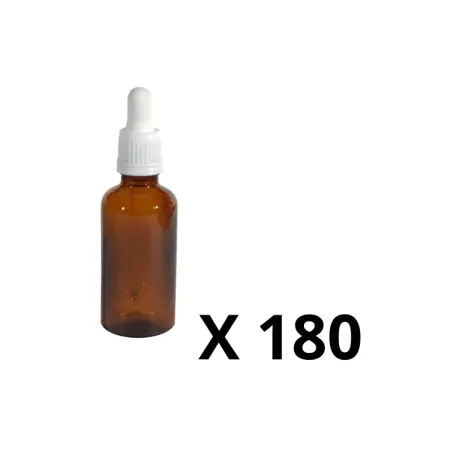 Pack de 180 - Flacon ambré vide 20 ml avec + pipette