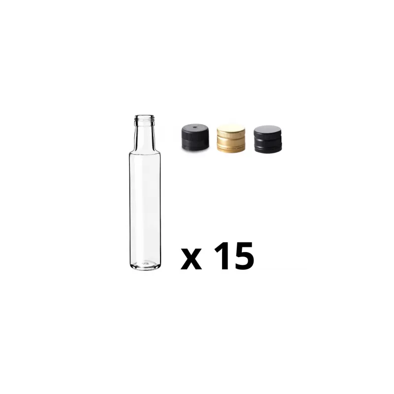 Bouteilles Dorica 750 ml pack de 15 + Bouchons