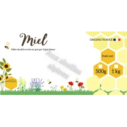 Etiquettes miel 2 en 1 (500gr et 1kg)