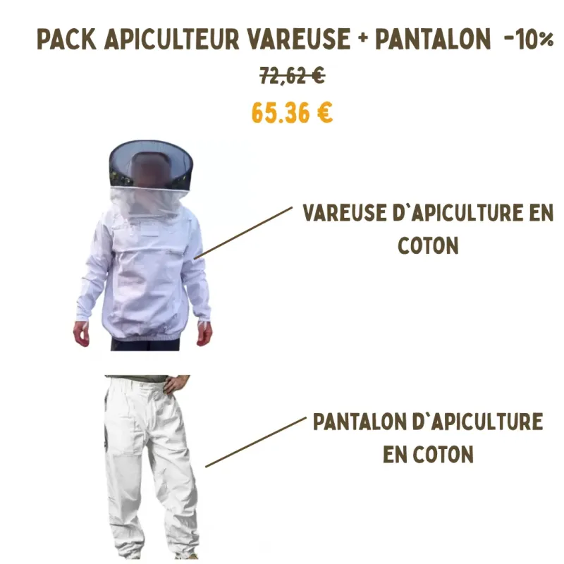 Pack apiculteur vareuse + pantalon en coton