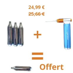 Injecteur CO2 EasyCheck + 1 cartouche offerte + 3 cartouches