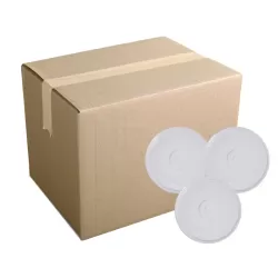 Carton d’emballages contenant des capsules blanches stérilisables T082 pour bocaux et conserves alimentaires