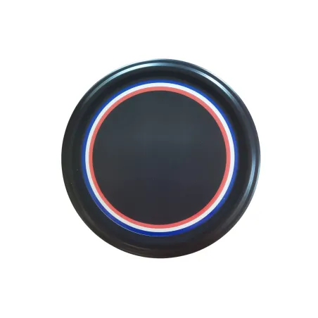 Capsule T082 Noir Mat Liseré Tricolore Bleu Blanc Rouge — Pot Miel, Confiture & Conserve Maison