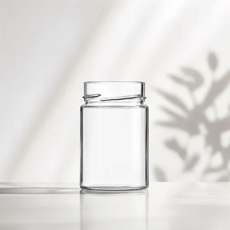 Bocal en verre Ergo 314ml avec bague Twist-Off 70 Deep pour miel et confitures