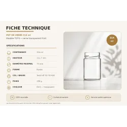 Pot en verre 400g (314 ml) T070 XDEEP