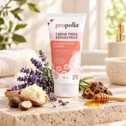 Crème pieds réparatrice bio Propolia 75ml - Miel, Propolis, Karité et Lavande