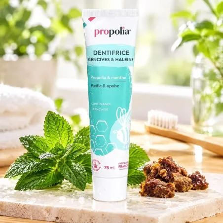 Tube de dentifrice naturel à la propolis et menthe fraîche Propolia